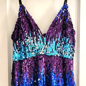 Multi-color sequins dress, XL from Fashion Nova